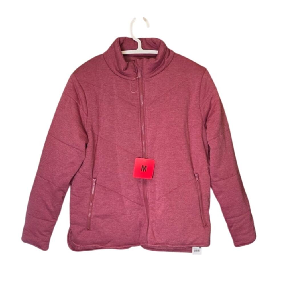 Fiberfill Padded Coat Hip Length Rose Color Rayon Blend New with Tag Size Med.